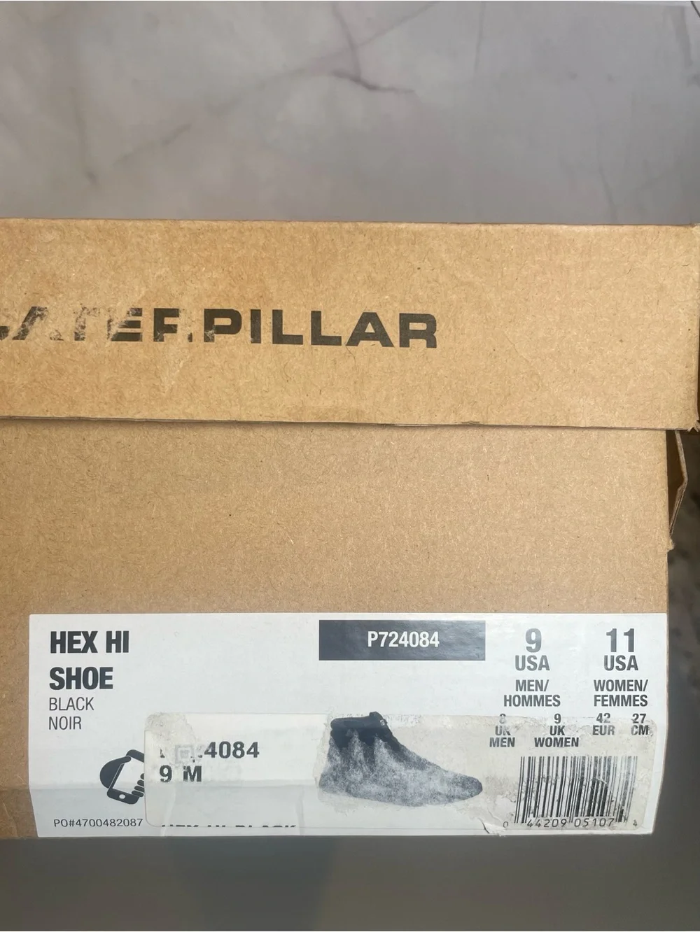 CAT Caterpillar Hex HI Work Shoe, Men 9/Women 11 Black NEW